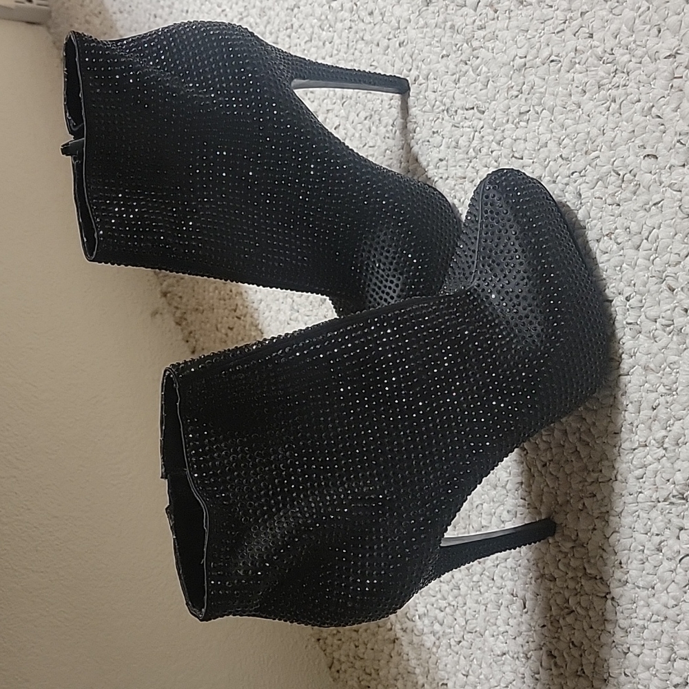 Report Signature Black Rhinestone Booties - Picture 2 of 3